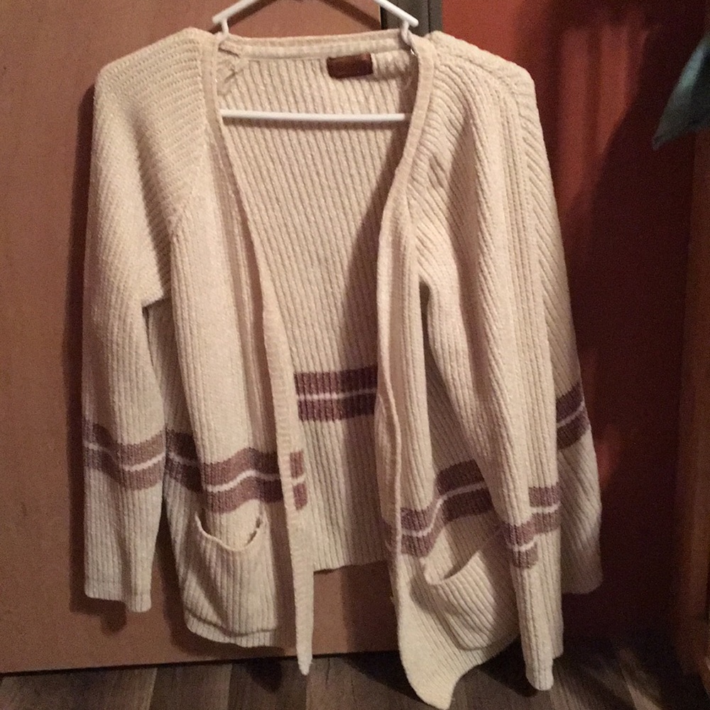 Women’s Pol cream with brown stripe cardigan